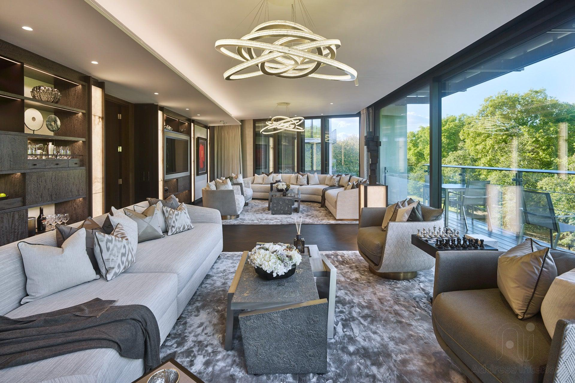 Elegant living room interior design by Address Solutions