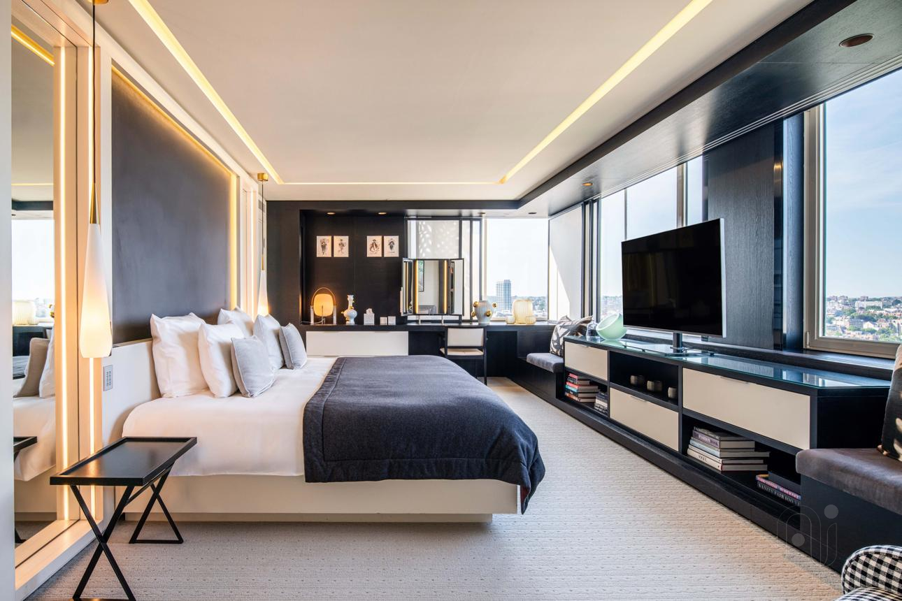 Modern hotel-style bedroom interior design