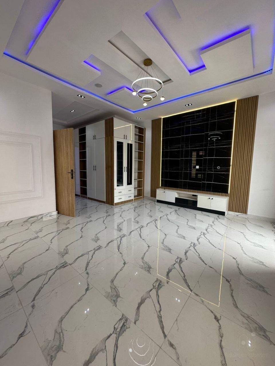 Architectural and civil finishing with marble flooring and false ceiling