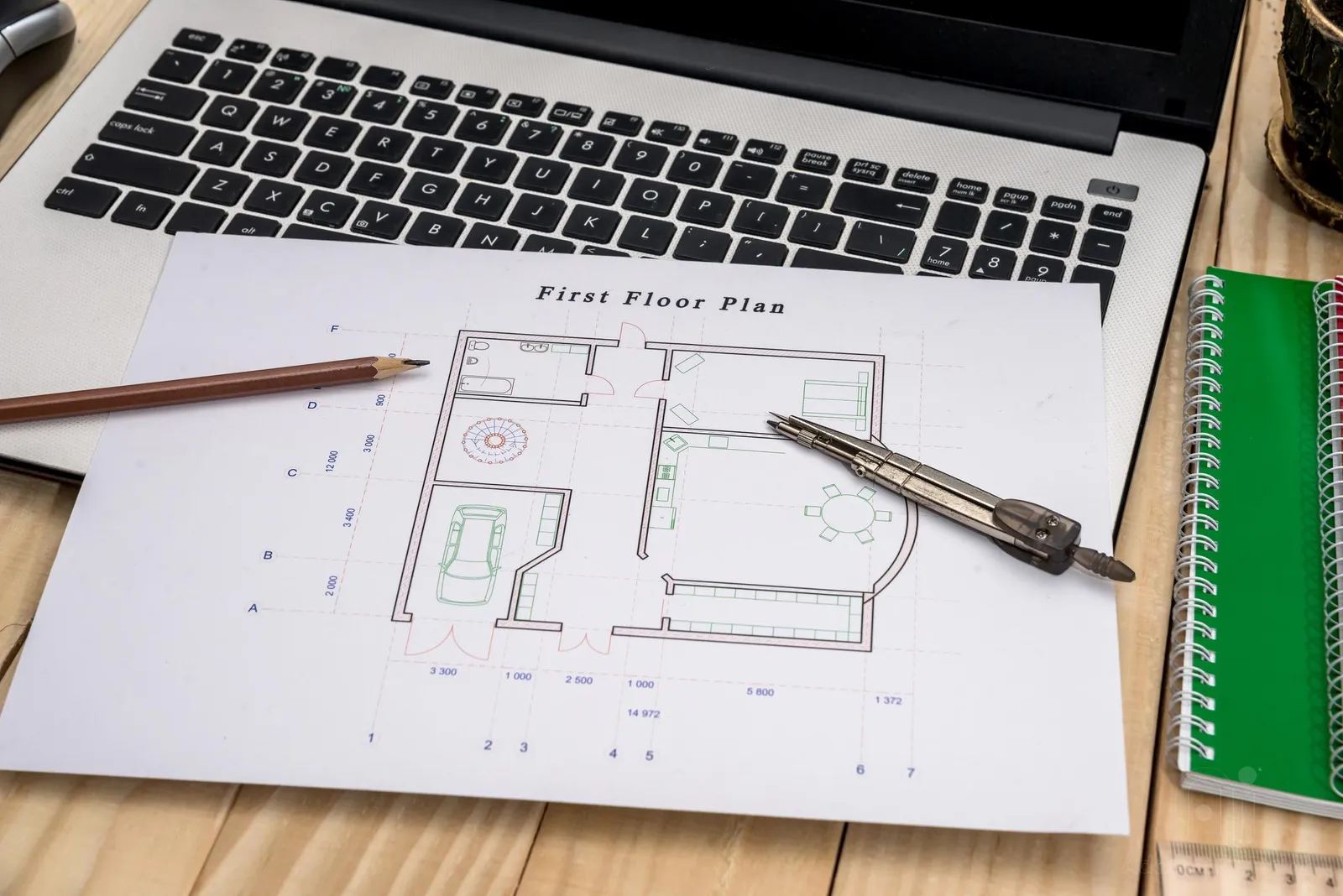 Architectural floor plan blueprint